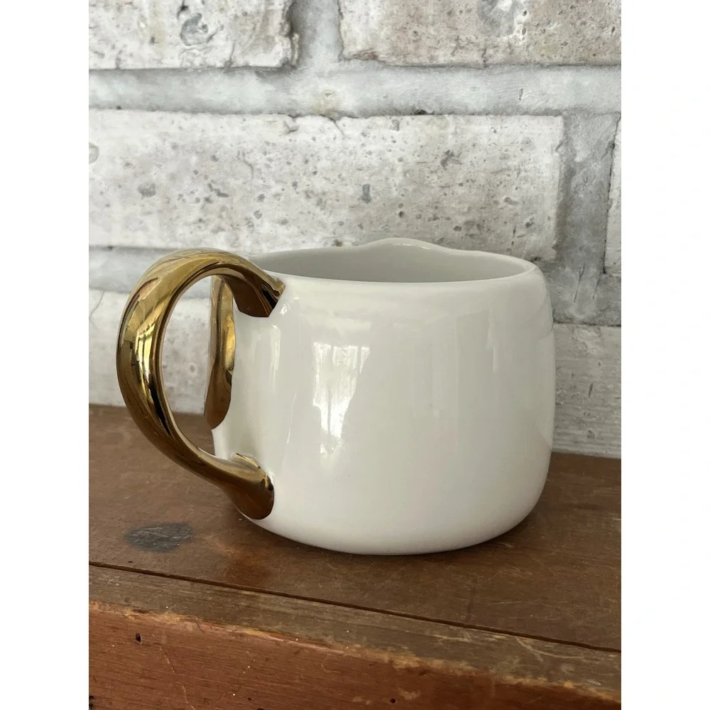 Puppy Dog Mug Gold & White Modern Expressions MUG‎ ONLY